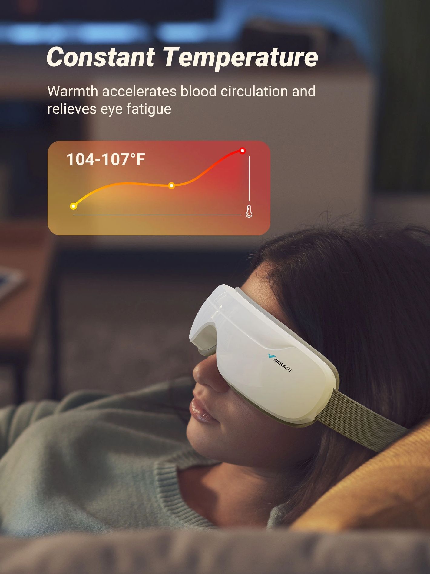 Eye Massager with Heat & Music - MERACH Smart Eye Mask