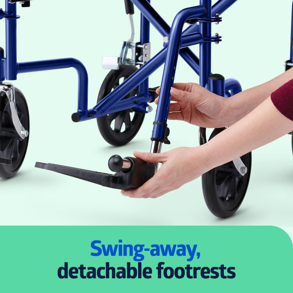 Lightweight Foldable Wheelchair with Handbrakes, 12-Inch Wheels