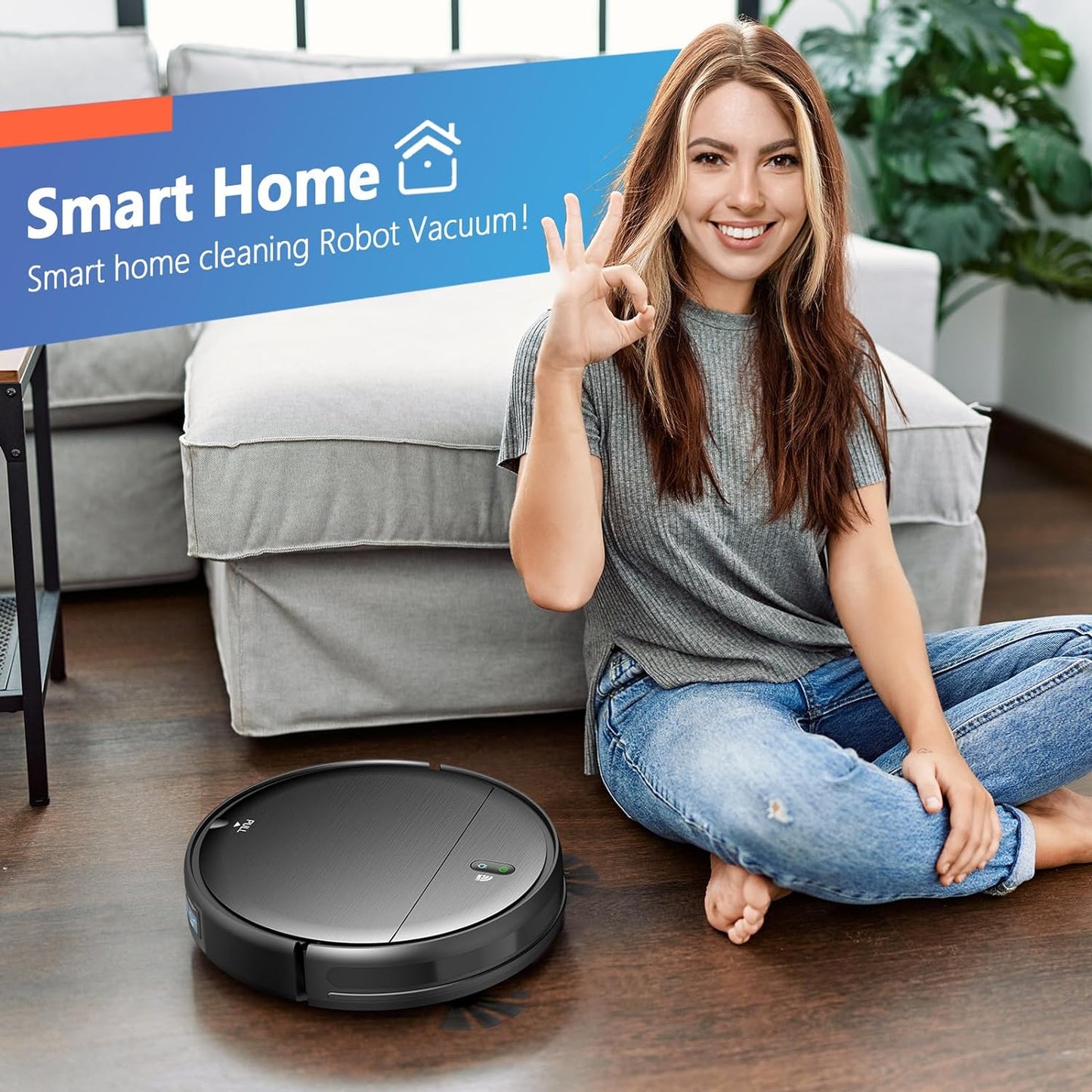 6000Pa Robot Vacuum Cleaner - Auto Charge & App Control