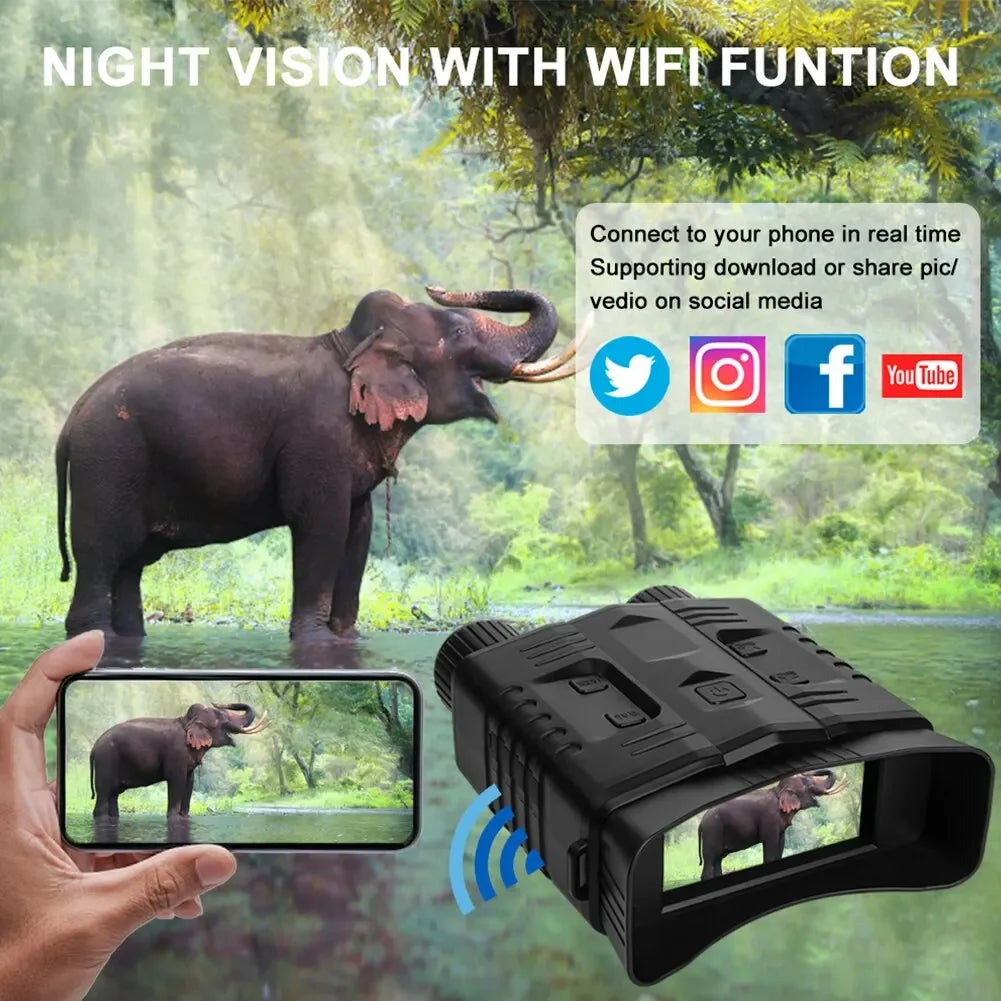 4K Infrared Night Vision Binoculars 10x Zoom WiFi Telescope