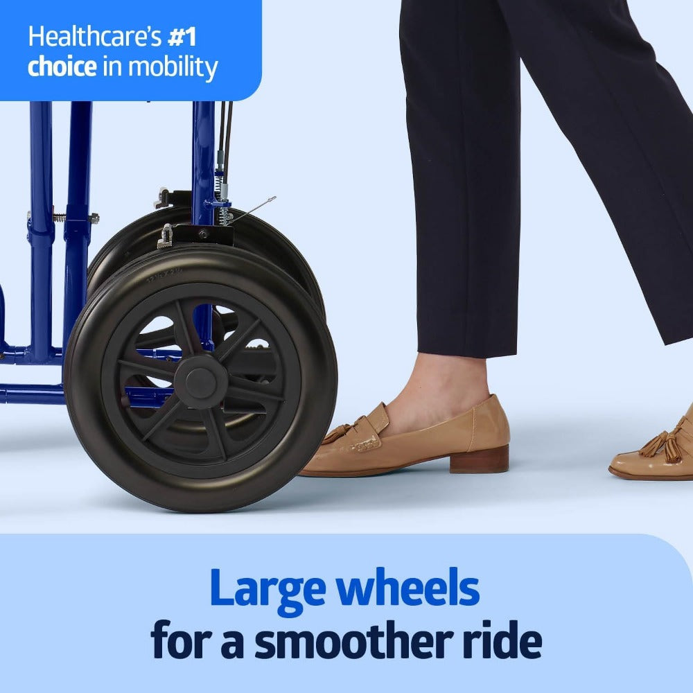 Lightweight Foldable Wheelchair with Handbrakes, 12-Inch Wheels