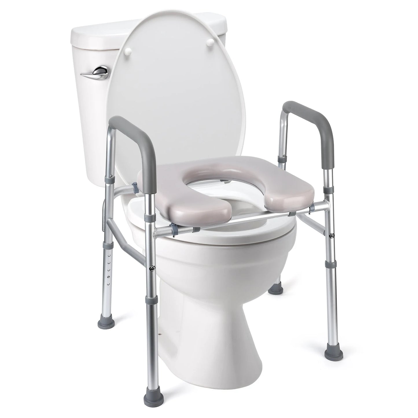 Adjustable Raised Toilet Seat 350LB for Disabled & Elderly