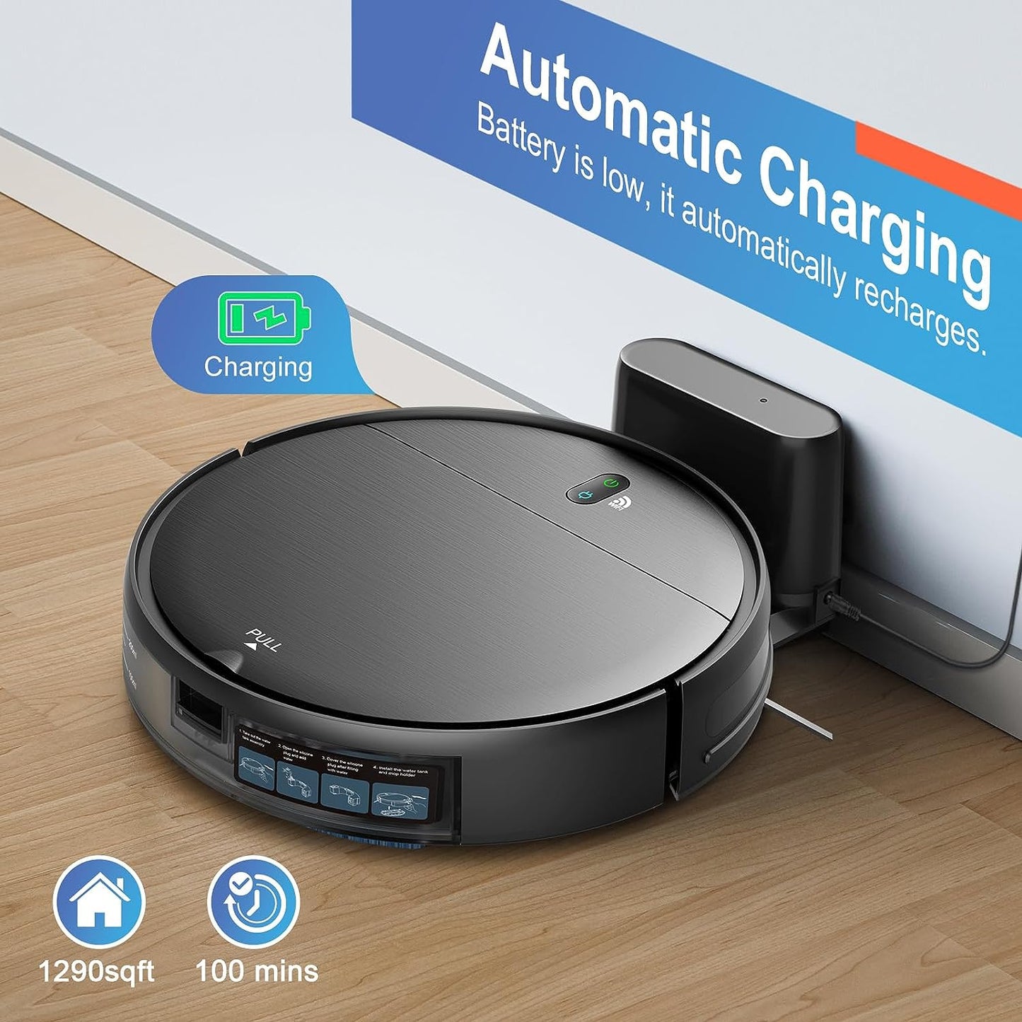 6000Pa Robot Vacuum Cleaner - Auto Charge & App Control