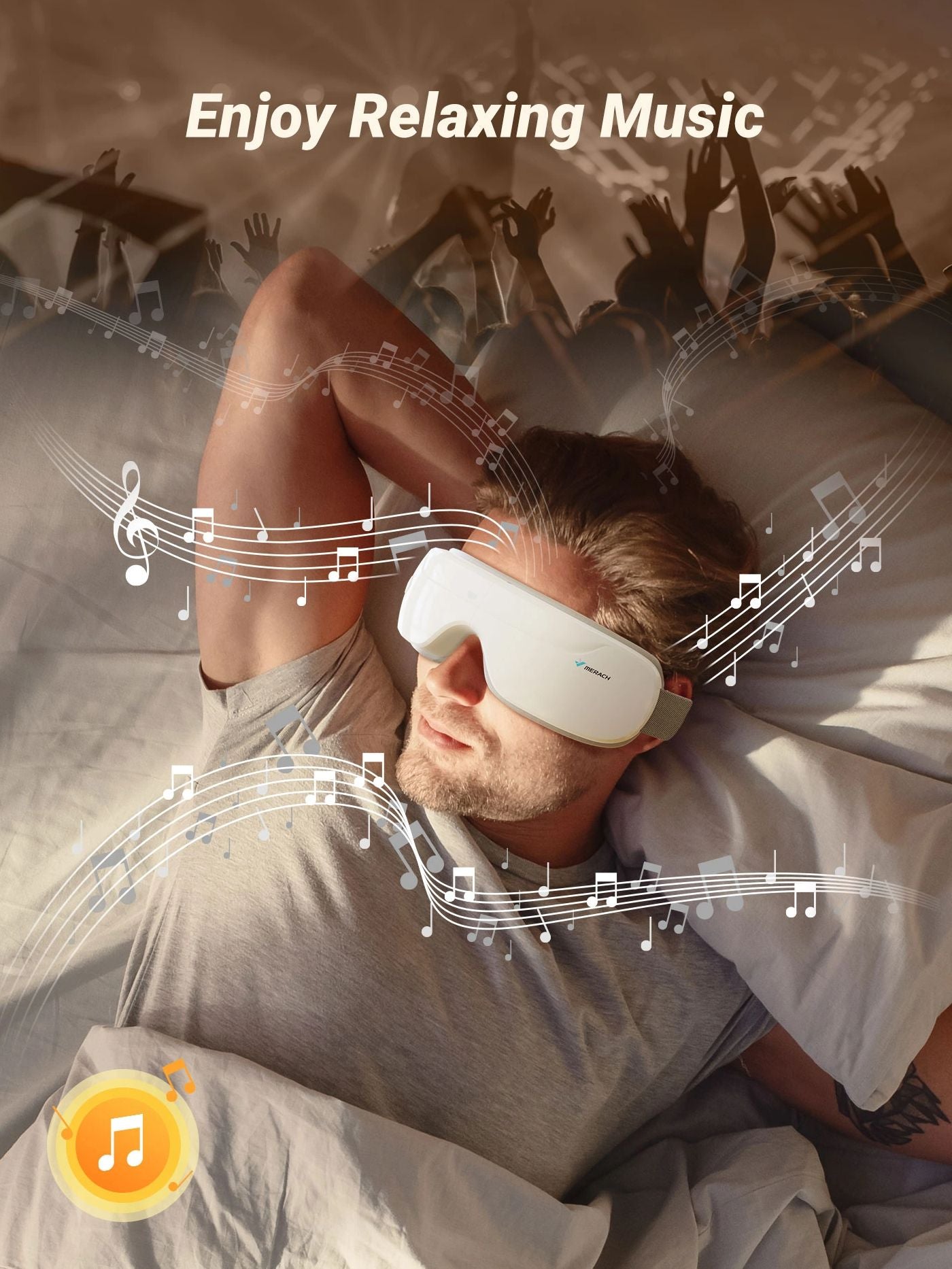 Eye Massager with Heat & Music - MERACH Smart Eye Mask