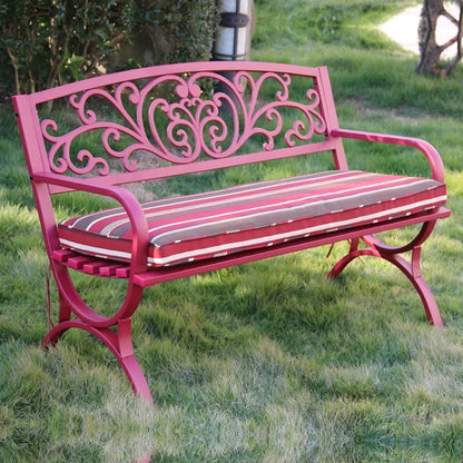 Wrought Iron Outdoor Bench - Double Seat Park Chair