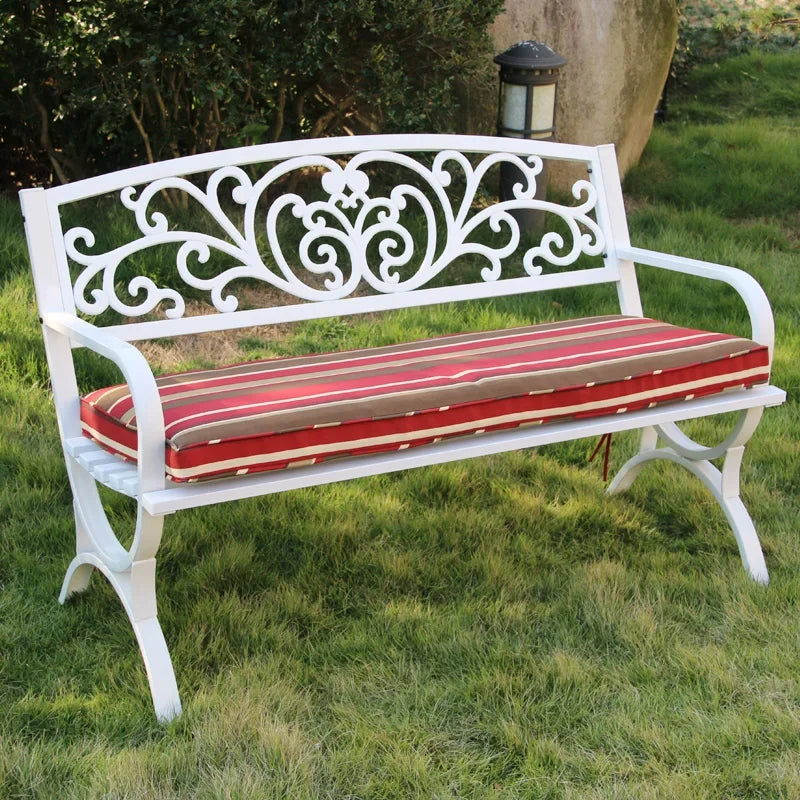 Wrought Iron Outdoor Bench - Double Seat Park Chair