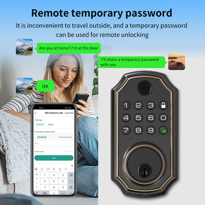 Fingerprint Smart Deadbolt Keyless Entry Lock Bluetooth